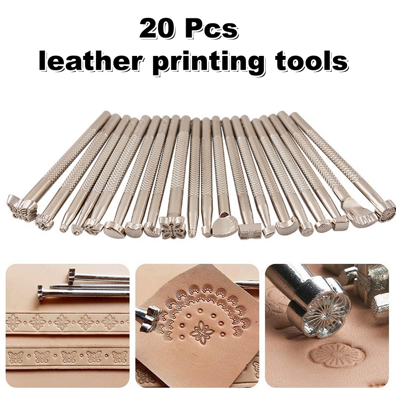 Leather Stamp Set - 20 szt. Narzędzi do tłoczenia skóry,