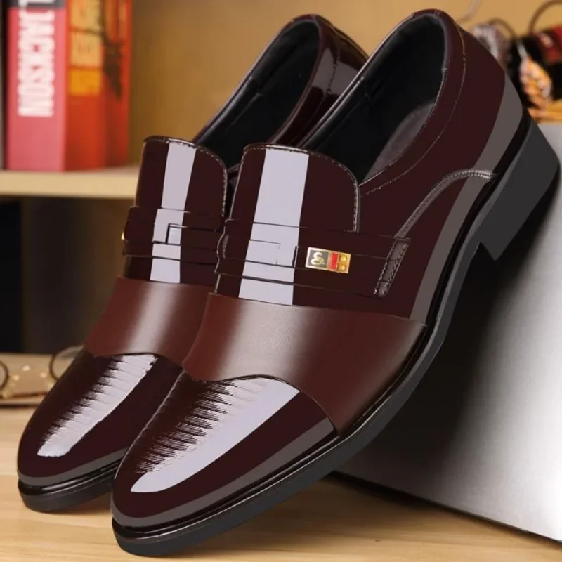 Leather Work Dress - Skórzane buty dla mężczyzn Ślubne formalne