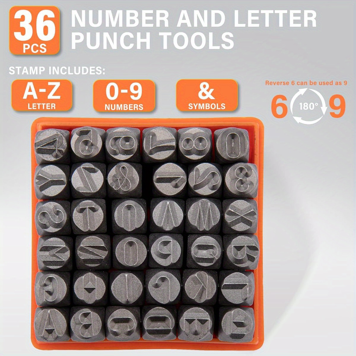 Leather Stamp Set - Zestaw 36 metalowych stempli do liter,