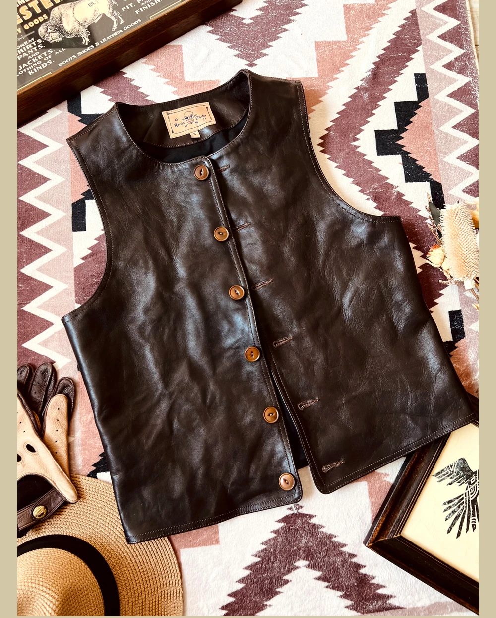 Leather Work Vest For Men - YR! Darmowa wysyłka.Japońska skórzana kamizelka w