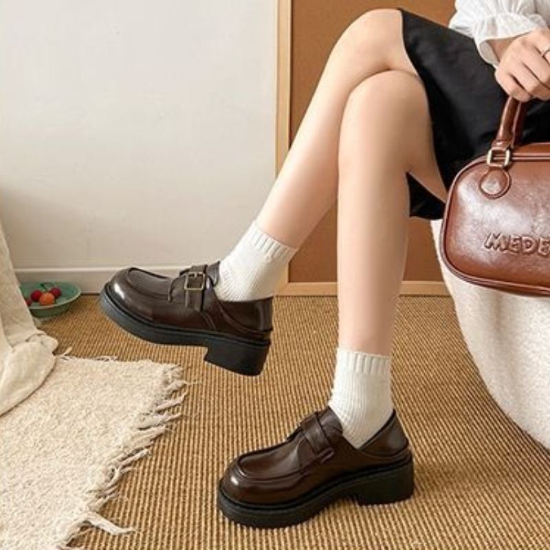 Brązowe skórzane buty damskie  – Leather Work Dress recenzja i cena