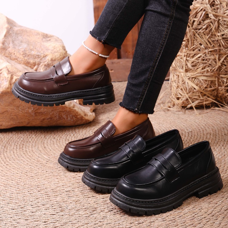 Damskie brązowe skórzane mokas – Leather Work Dress recenzja i cena