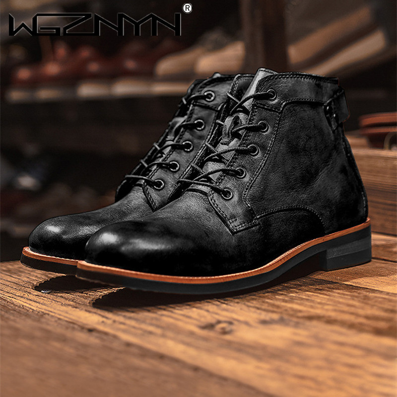 Luksusowe Retro Wysokie Męskie – Leather Work Dress recenzja i cena